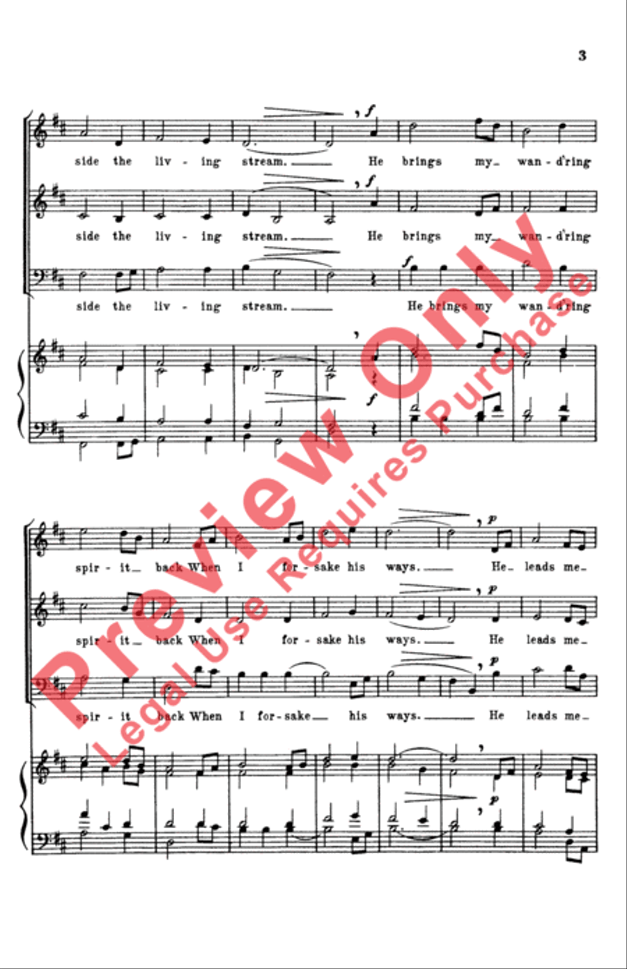 My Shepherd Will Supply My Need 3-Part scores gallery preview page 3