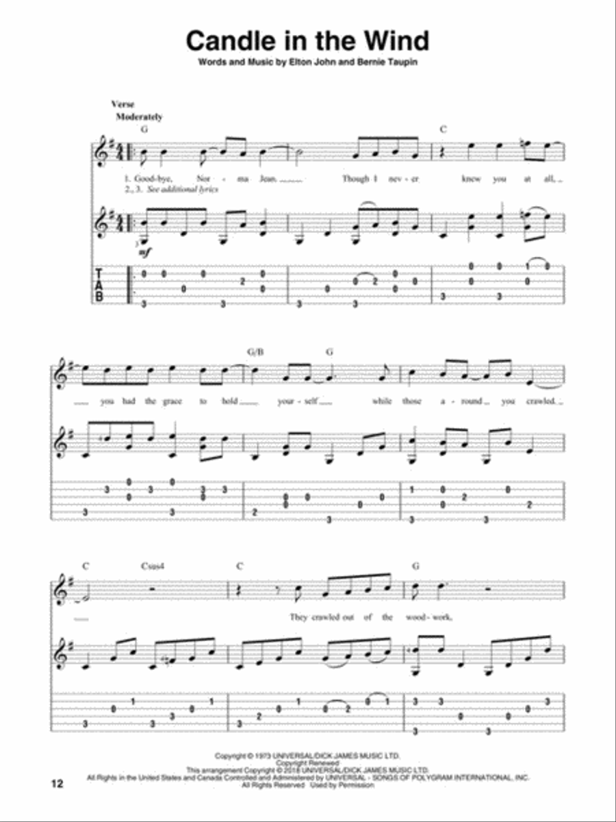 Fingerpicking Elton John Electric Guitar scores gallery preview page 5
