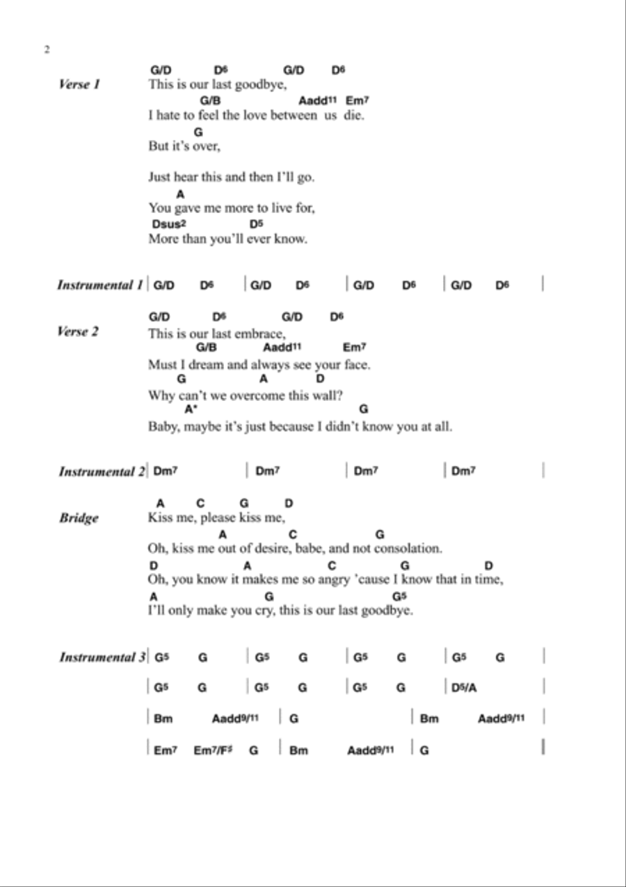 Last Goodbye Guitar scores gallery preview page 2