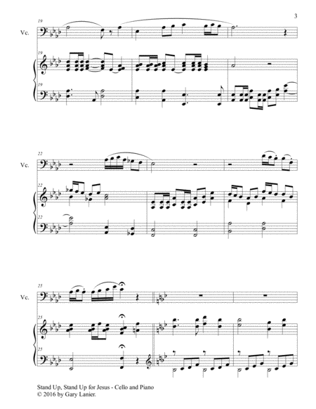 STAND UP, STAND UP FOR JESUS (Duet – Cello & Piano with Score/Part) image number null