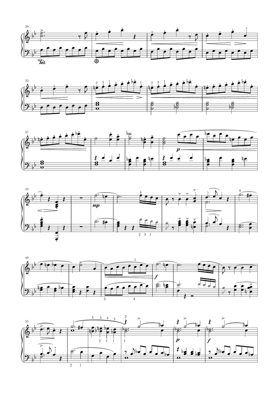Symphony No. 40 in G Minor (Exposition from 1st Movement) Piano Solo scores gallery preview page 2