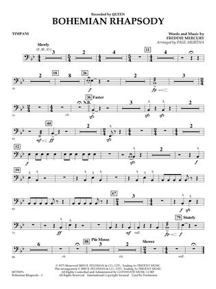 Bohemian Rhapsody (arr. Paul Murtha) - Timpani