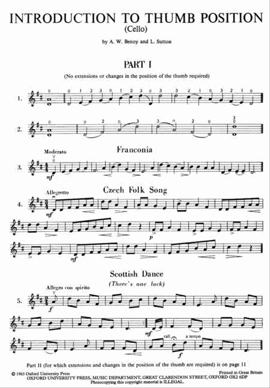 Introduction to thumb position cheap on the cello