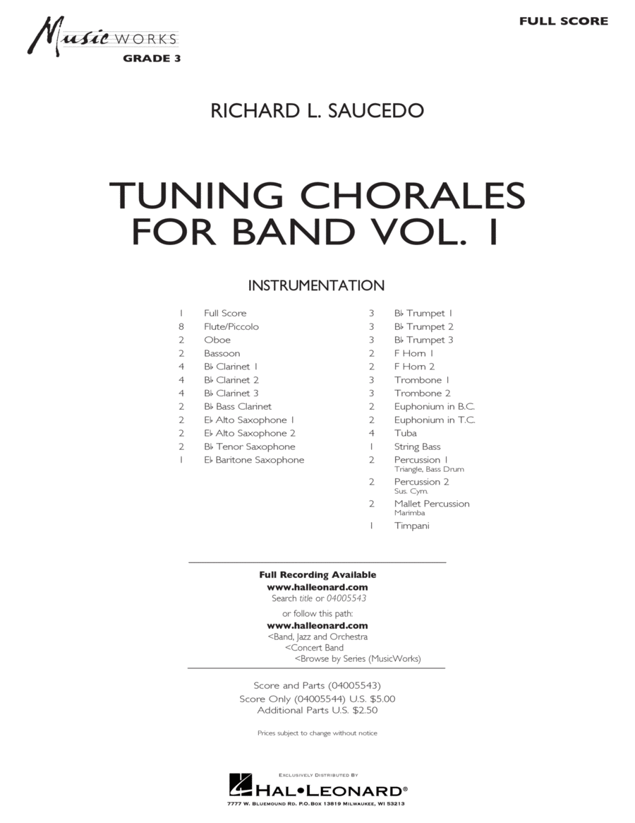 Tuning Chorales for Band - Conductor Score (Full Score)