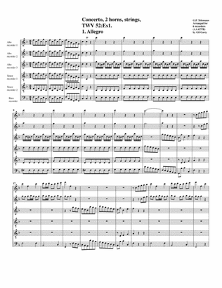 Concerto, TWV 52: Es1 (arrangement for 6 recorders)