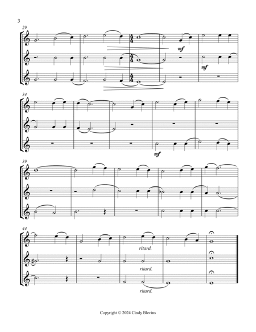 Red River Valley, for Violin Trio String Trio scores gallery preview page 4