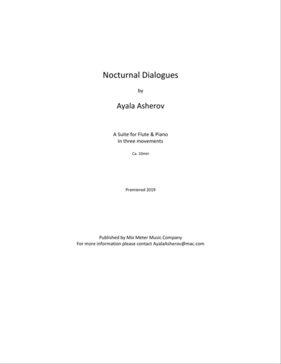 Nocturnal Dialogues for Flute and Piano Woodwind Duet scores gallery preview page 1