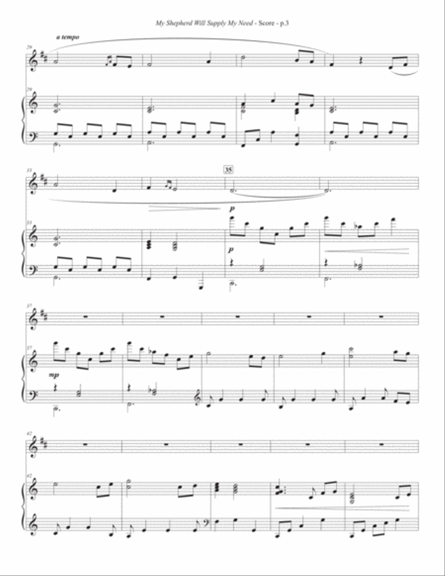 My Shepherd Will Supply My Need (Soprano Sax) Soprano Saxophone scores gallery preview page 4