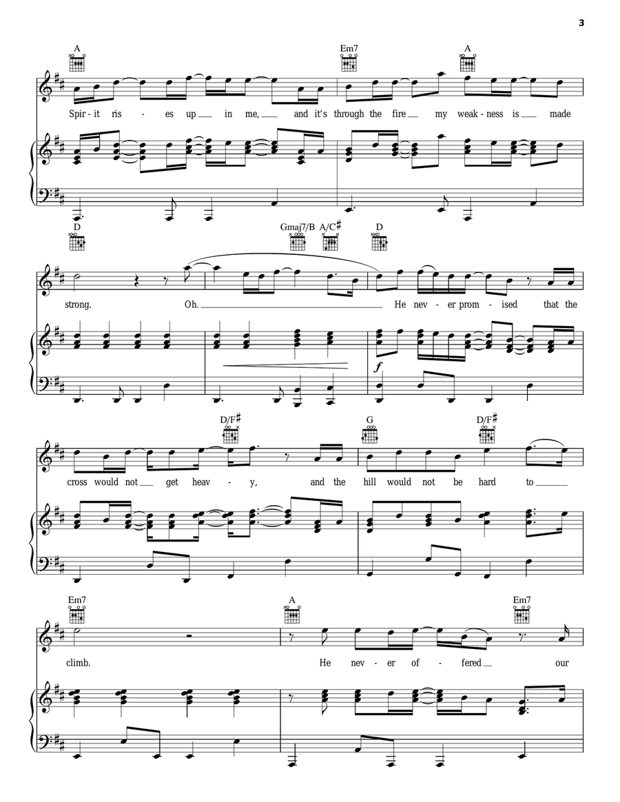 Through The Fire Piano, Vocal, Guitar scores gallery preview page 3