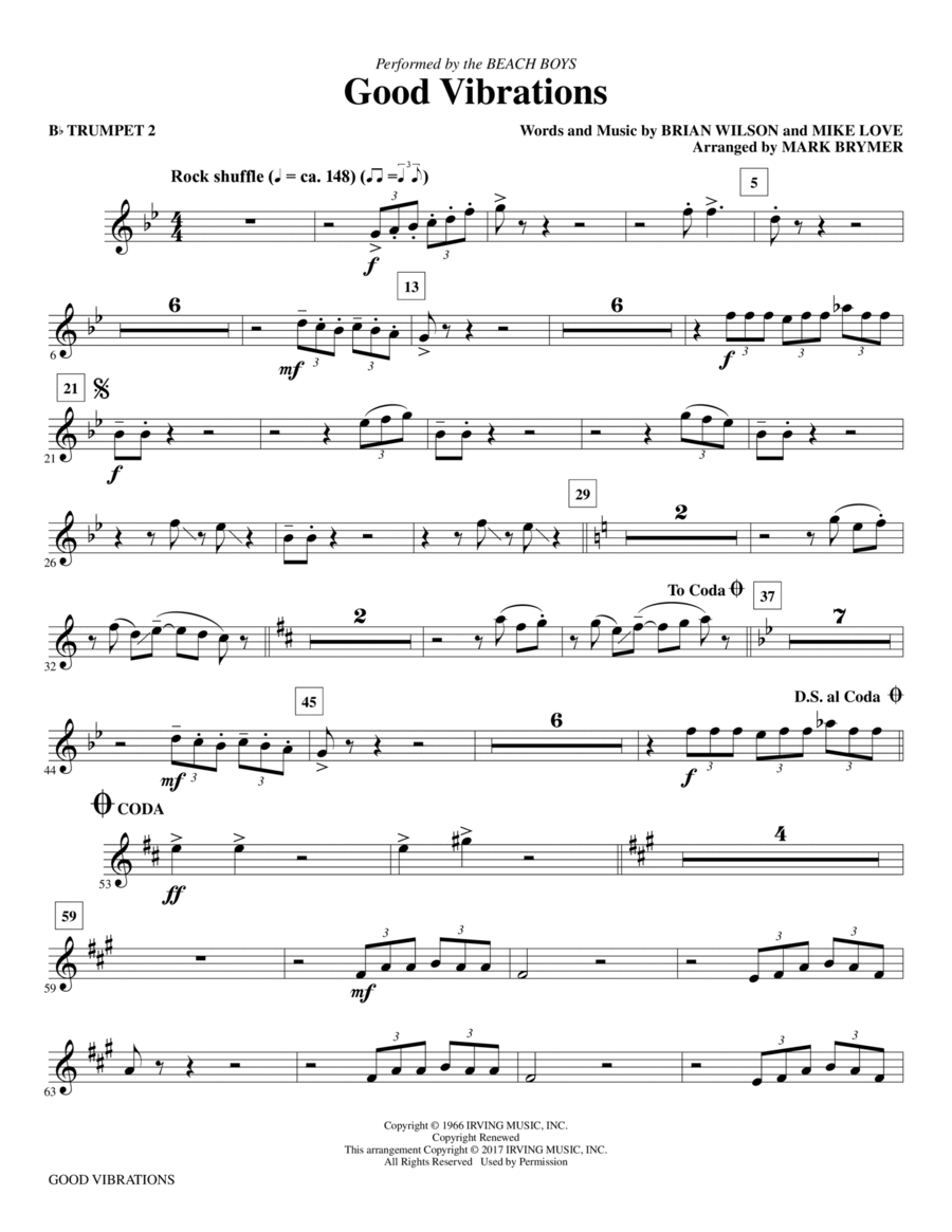 Good Vibrations - Bb Trumpet 2 Choir scores gallery preview page 1