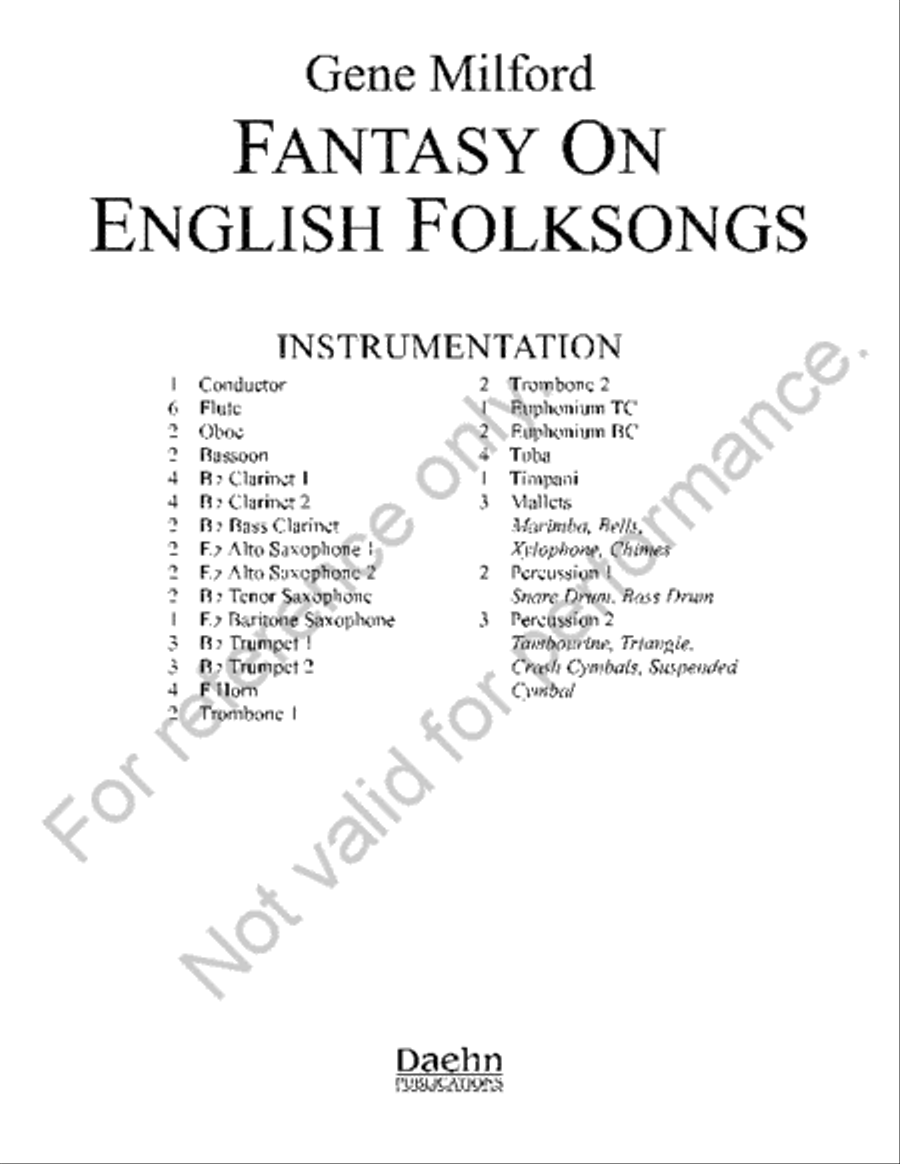 Fantasy on English Folksongs Concert Band scores gallery preview page 2