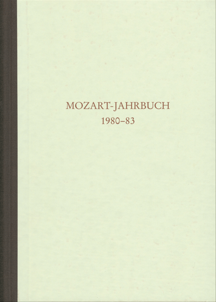 Mozart-Jahrbuch 1980/83 Collection / Songbook scores gallery preview page 1