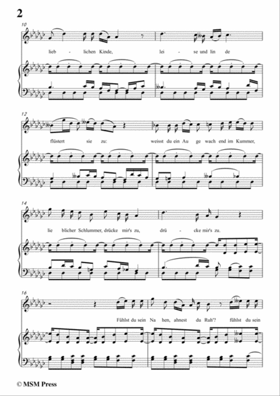 Schubert-Bertha's Lied in der Nacht(Bertha's Night Song),D.653,in G flat Major,for Voice&Piano Voice scores gallery preview page 4