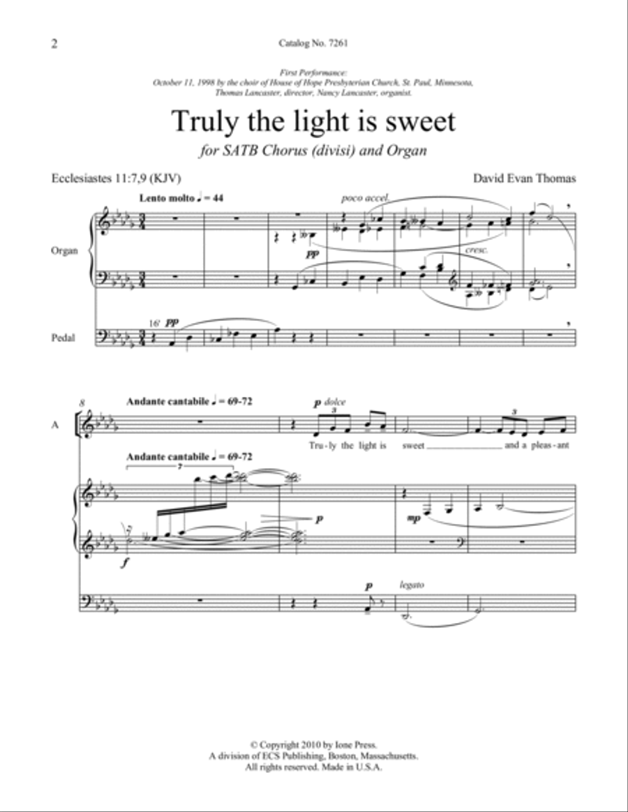 Truly the Light is Sweet Divisi scores gallery preview page 8