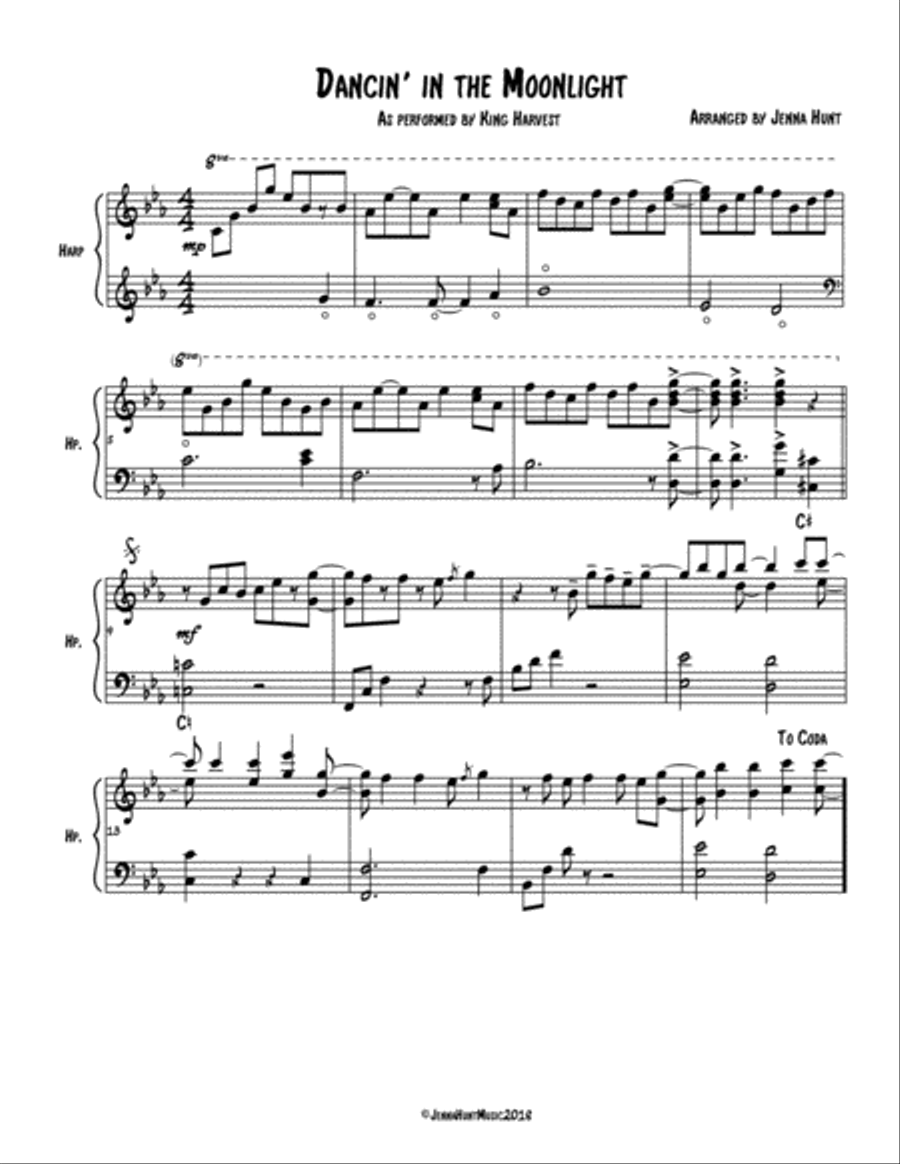 Dancin' In The Moonlight Harp scores gallery preview page 1