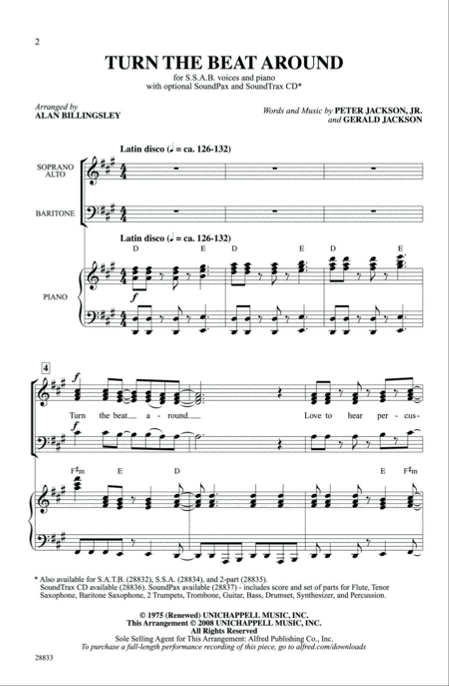 Turn the Beat Around SAB scores gallery preview page 2