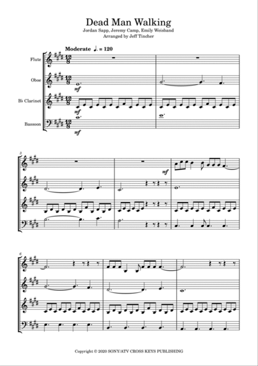 Dead Man Walking Woodwind Quartet scores gallery preview page 2