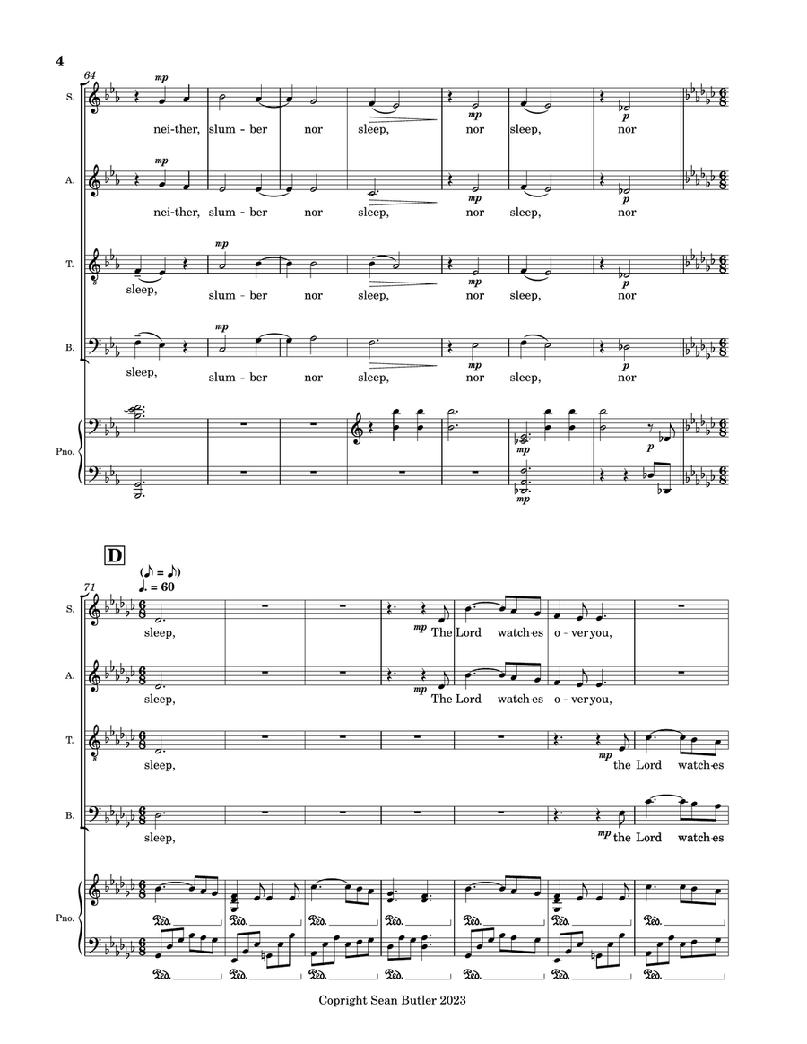 Psalm 121 4-Part scores gallery preview page 4
