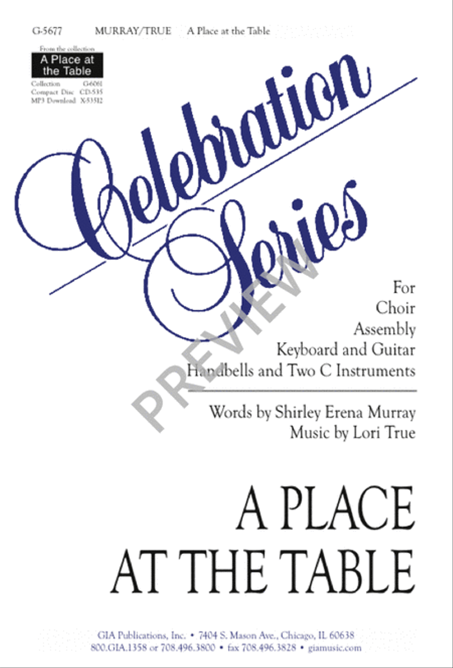 A Place at the Table Unison Choir scores gallery preview page 1