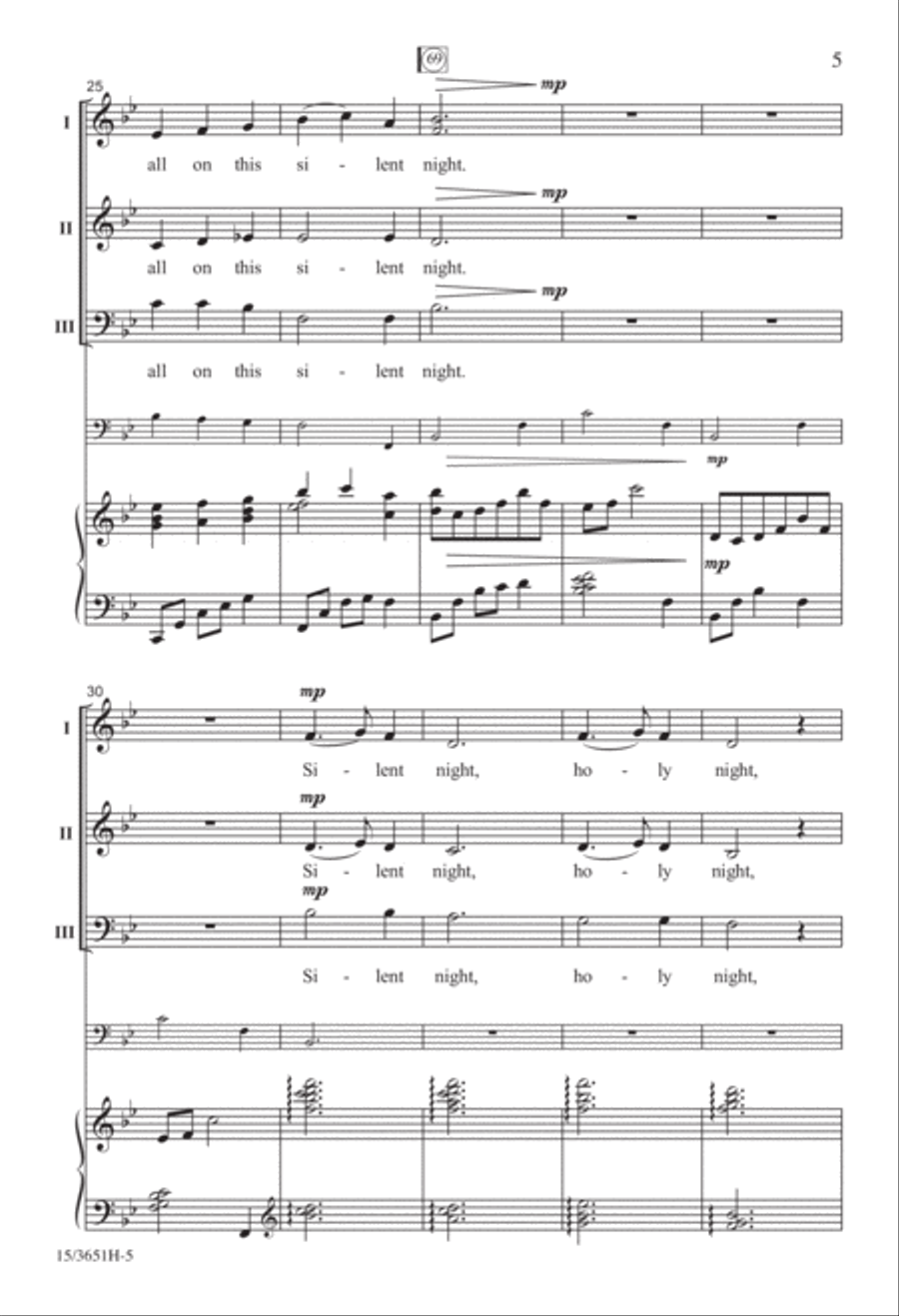 All On a Silent Night 3-Part scores gallery preview page 5