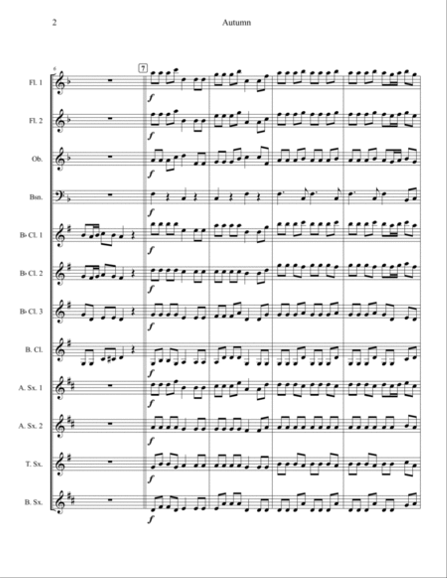 The Four Seasons The Four Seasons Woodwind Ensemble scores gallery preview page 3
