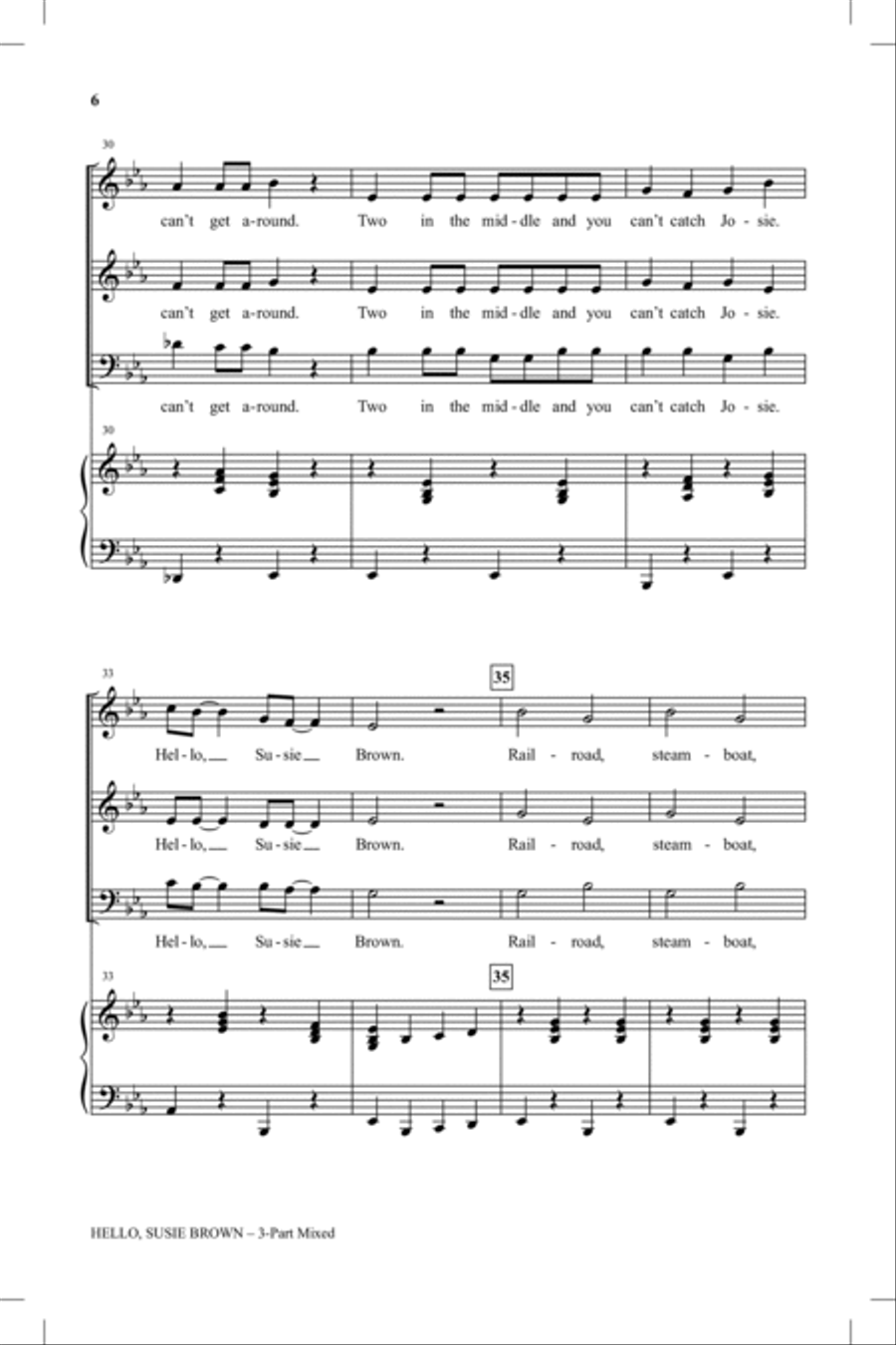 Hello, Susie Brown Hello, Susie Brown 3-Part scores gallery preview page 5