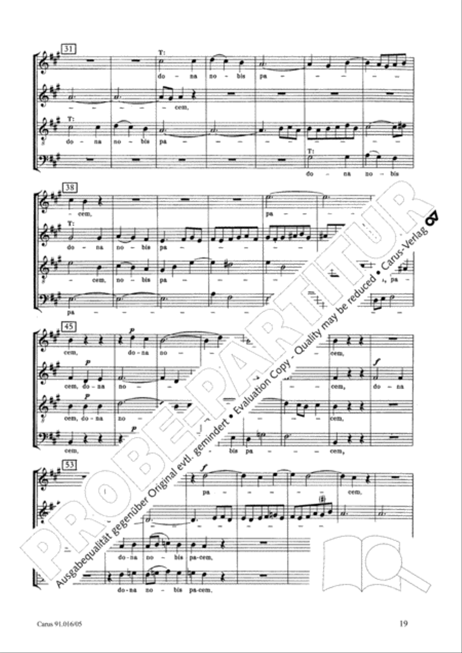 Missa in A Major Missa in A Major 4-Part scores gallery preview page 19