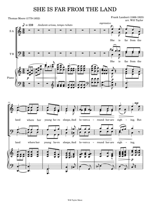 SHE IS FAR FROM THE LAND (choral arrangement)