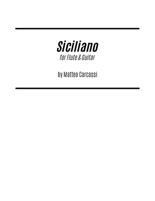 Book cover for Siciliano (for Flute and Guitar)