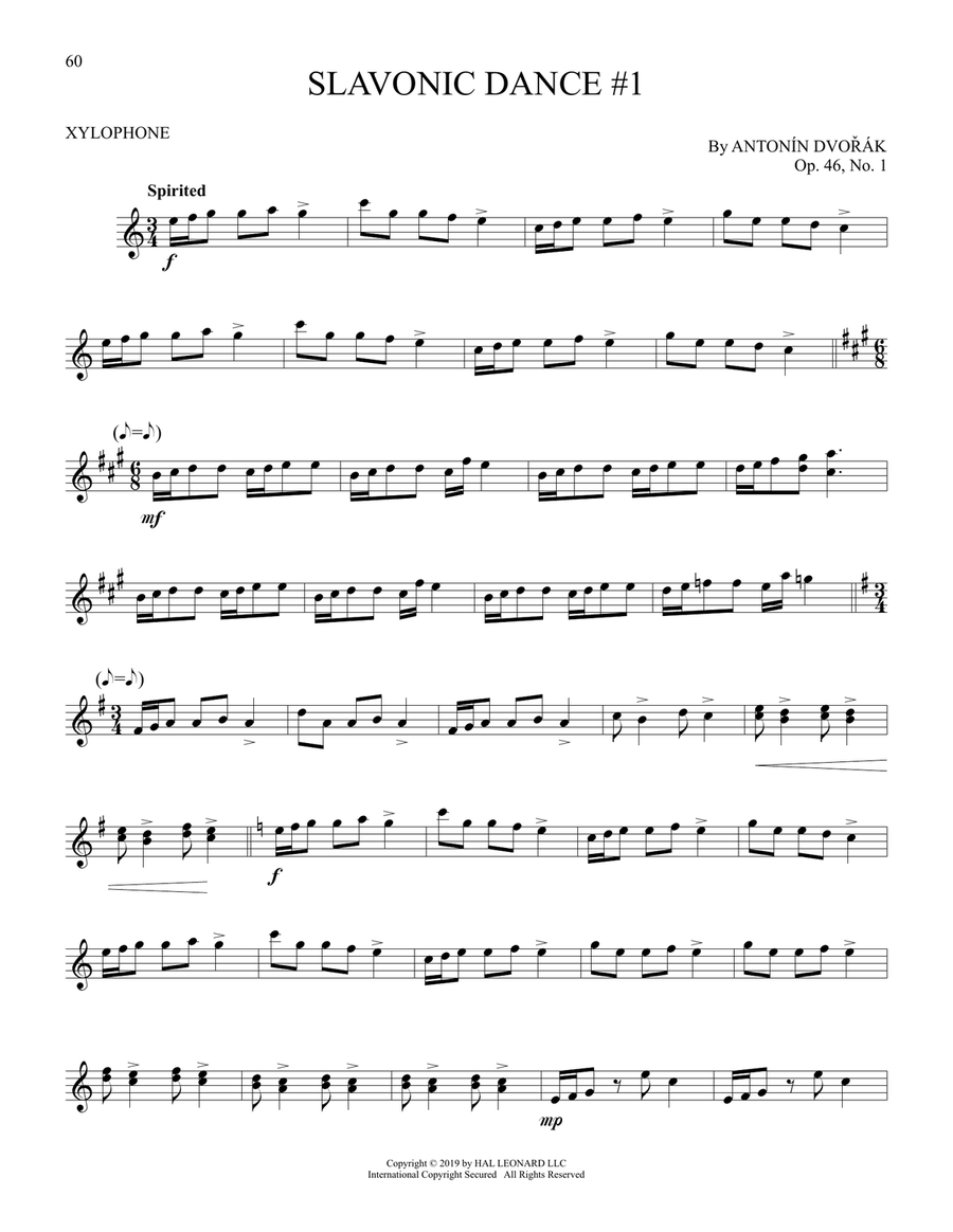 Slavonic Dance No. 1 Percussion scores gallery preview page 1