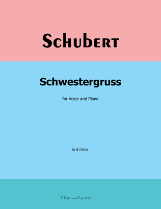 Book cover for Schwestergruss, by Schubert, in d minor