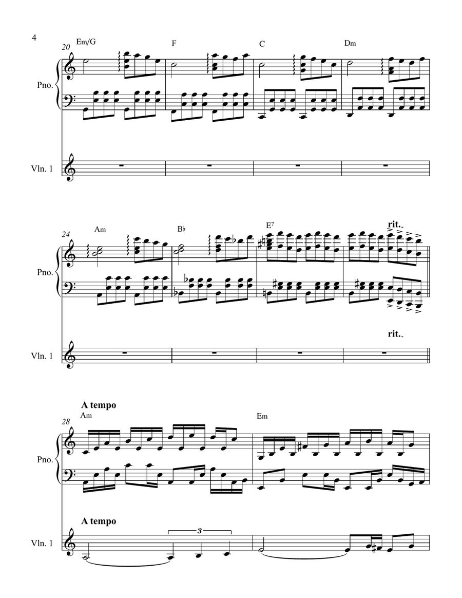Turbulence( Violin & Piano) Violin Solo scores gallery preview page 5