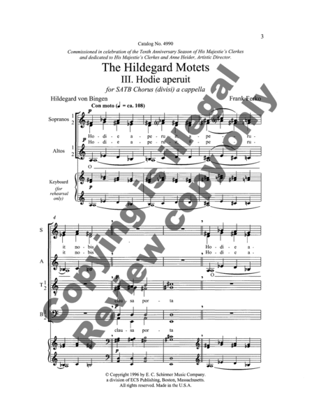 The Hildegard Motets: 3. Hodie aperuit image number null