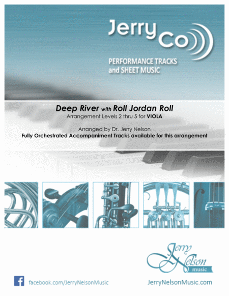 Deep River with Roll Jordan Roll (Arrangements Level 2-5 for VIOLA + Written Acc) Hymn image number null