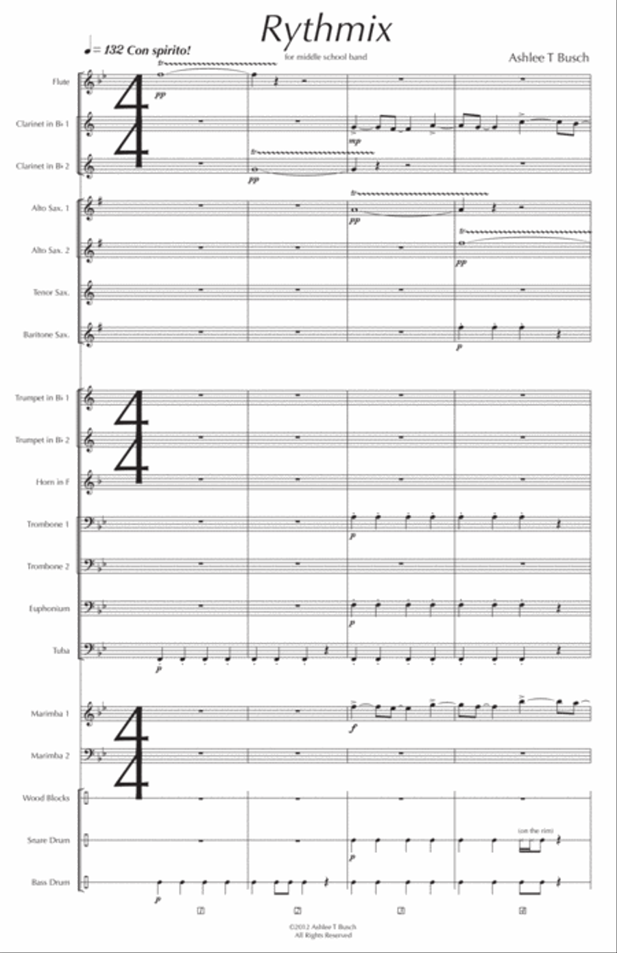 Rhythmix for middle school concert band (SCORE AND PARTS) Concert Band scores gallery preview page 5