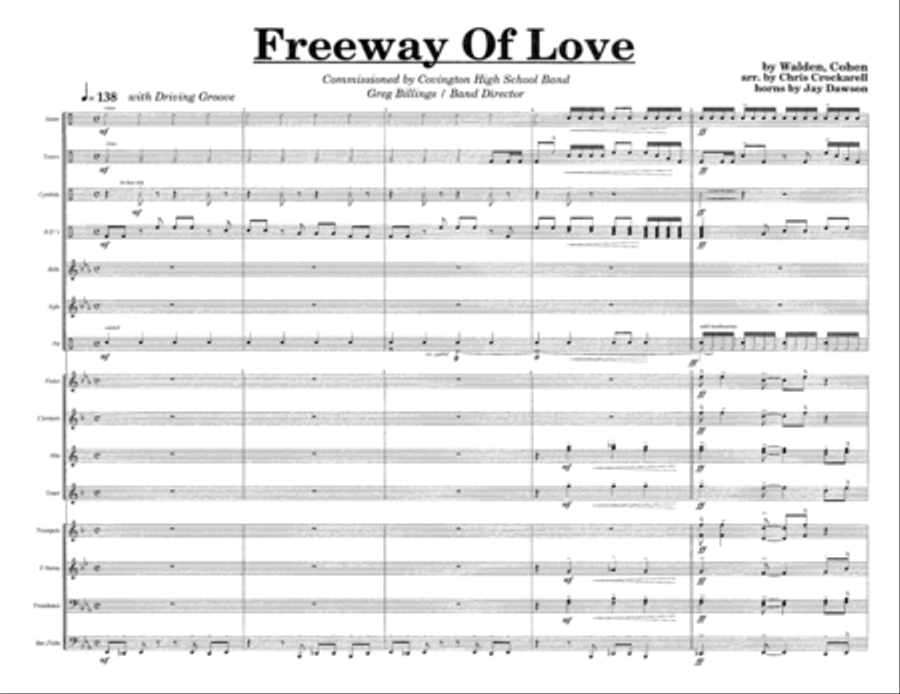 Freeway Of Love w/Tutor Tracks Percussion Ensemble scores gallery preview page 3