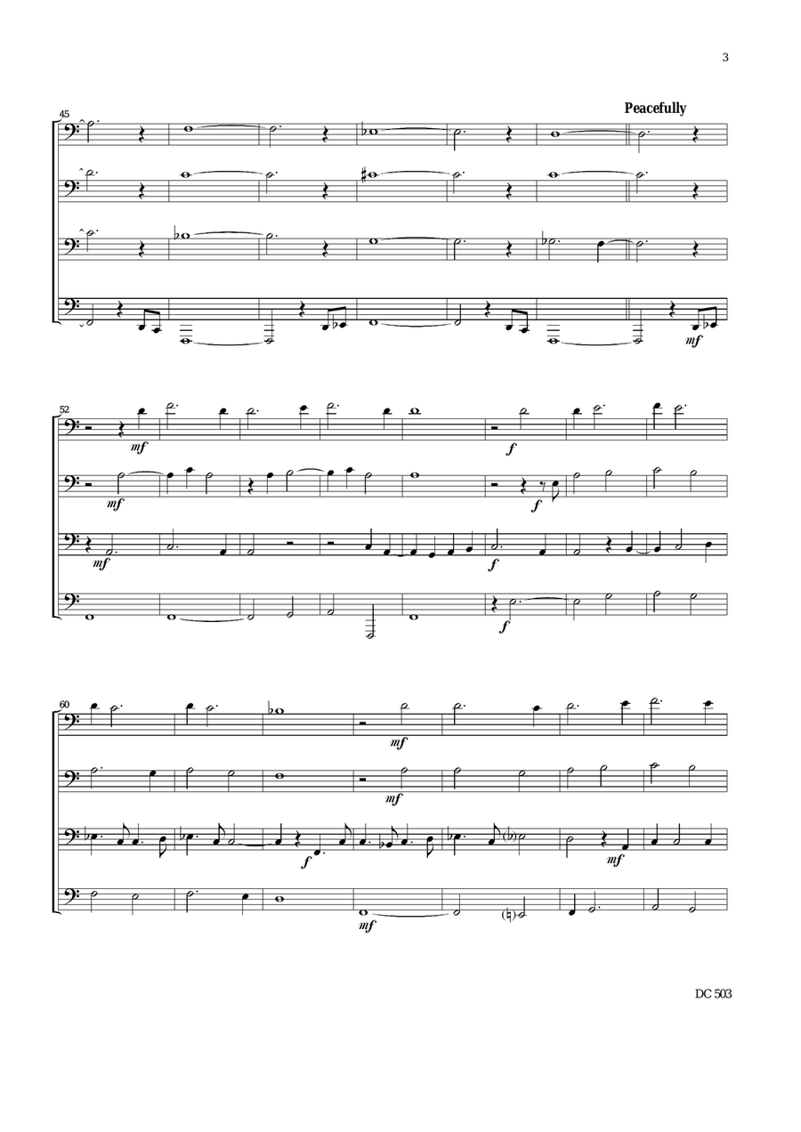 Prayer before the close of day - tuba quartet Tuba Quartet scores gallery preview page 3