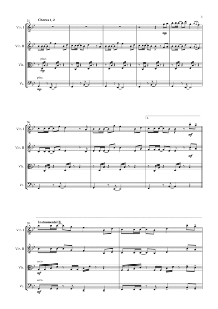 Way Back Home Eng Ver Way Back Home Eng Ver String Quartet scores gallery preview page 3