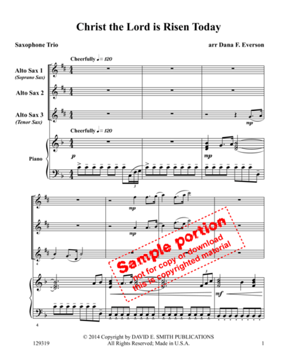Christ The Lord Is Risen Today Clarinet Trio scores gallery preview page 2
