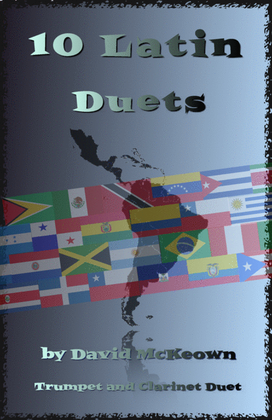 Book cover for 10 Latin Duets, for Trumpet and Clarinet