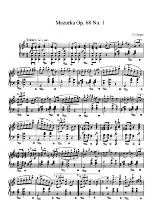 Book cover for Chopin Mazurka Op. 68 No. 1-4