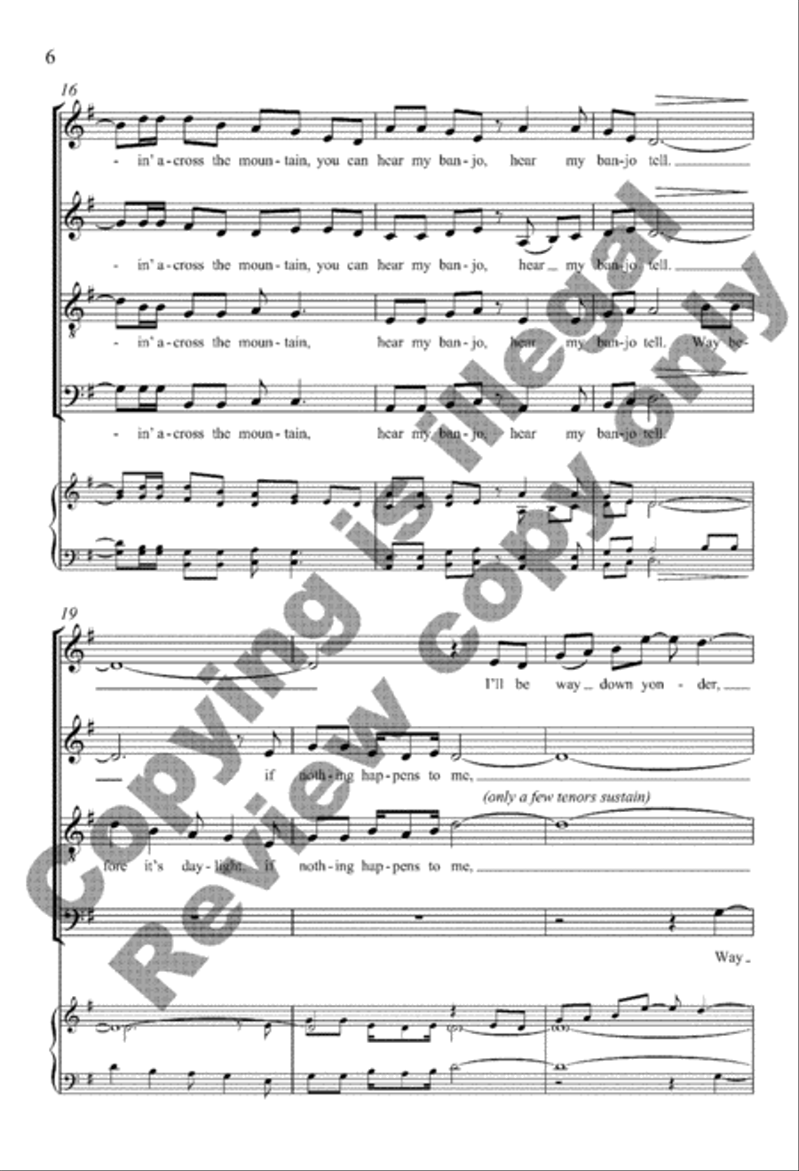 Going Across the Mountain 4-Part scores gallery preview page 15