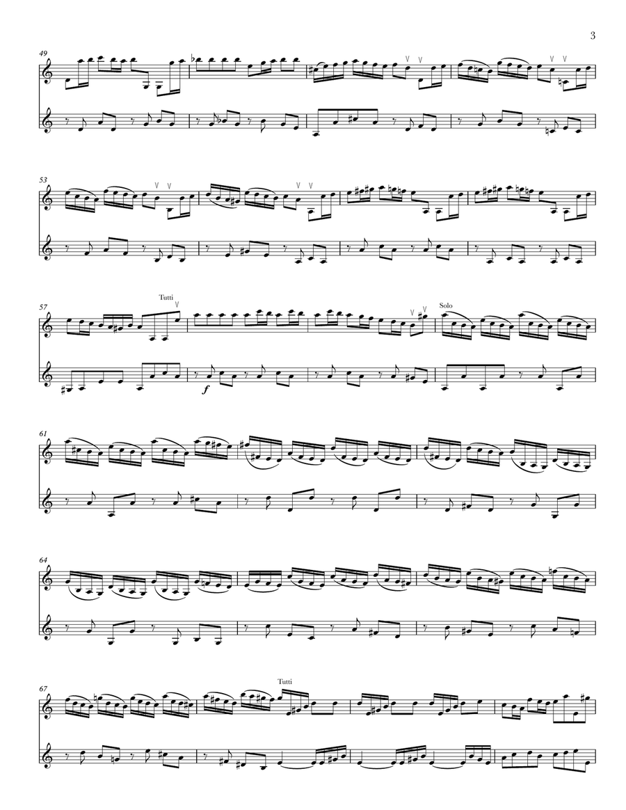 Concerto in A Minor, RV 356/Op. 3 No. 6 (arr. 2 violins) Violin Solo scores gallery preview page 3