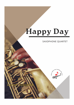 Book cover for Happy Day (saxophone quartet)