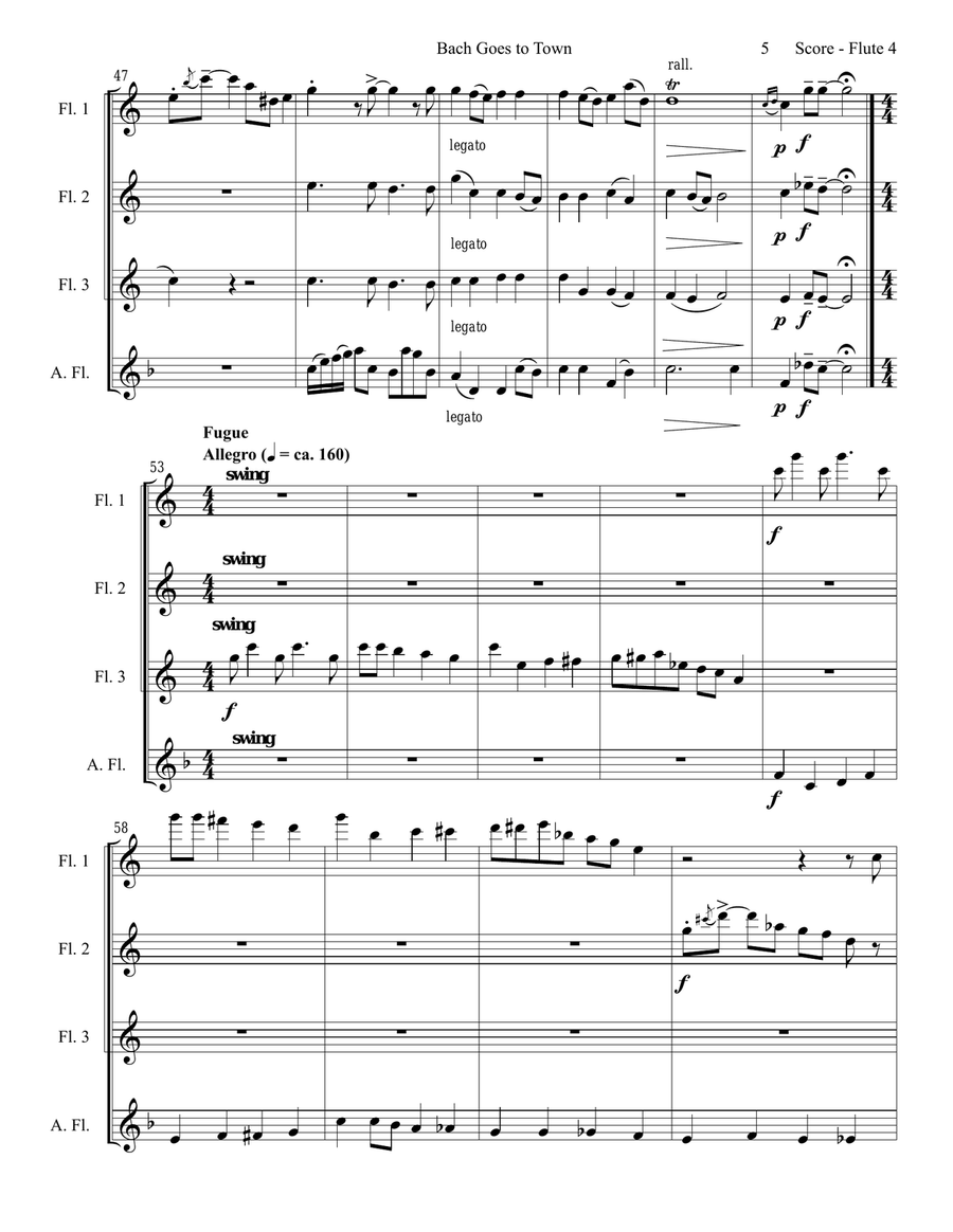 Bach Goes To Town Woodwind Quartet scores gallery preview page 6