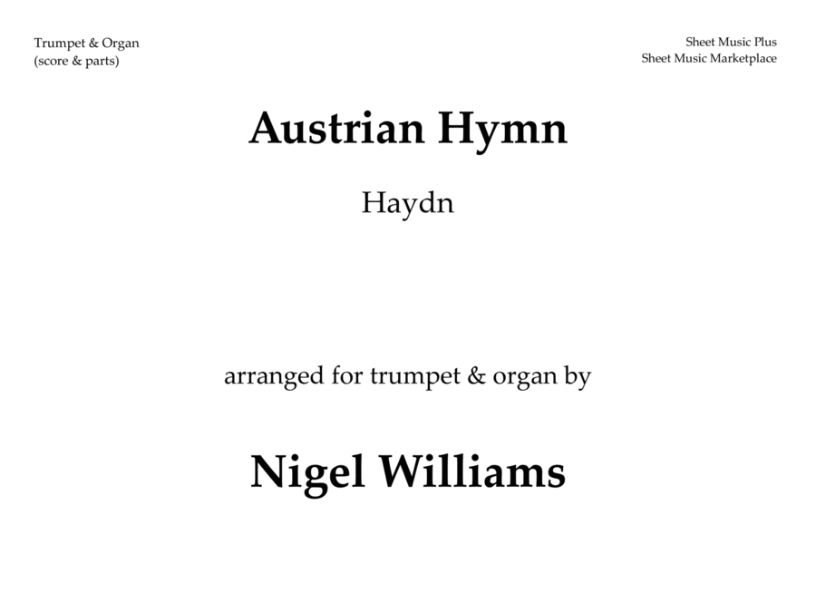Austrian Hymn, for Trumpet and Organ B-Flat Trumpet scores gallery preview page 1