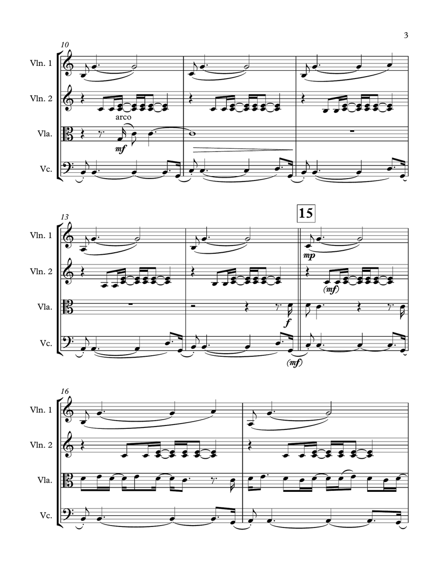 I Miss You String Quartet scores gallery preview page 3