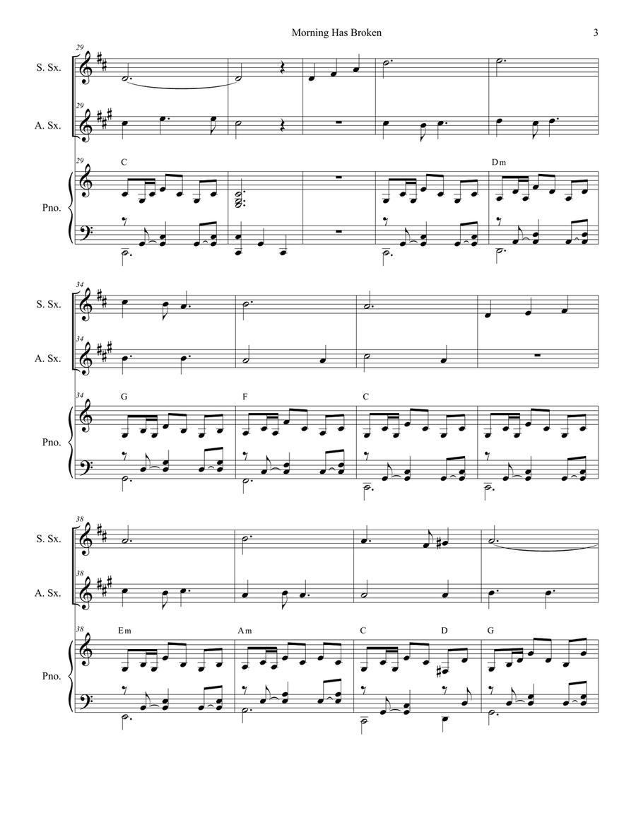 Morning Has Broken Morning Has Broken Woodwind Duet scores gallery preview page 3