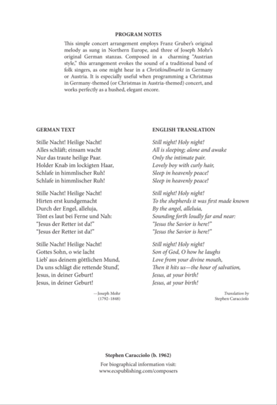 Stille Nacht! Heilige Nacht! 4-Part scores gallery preview page 2