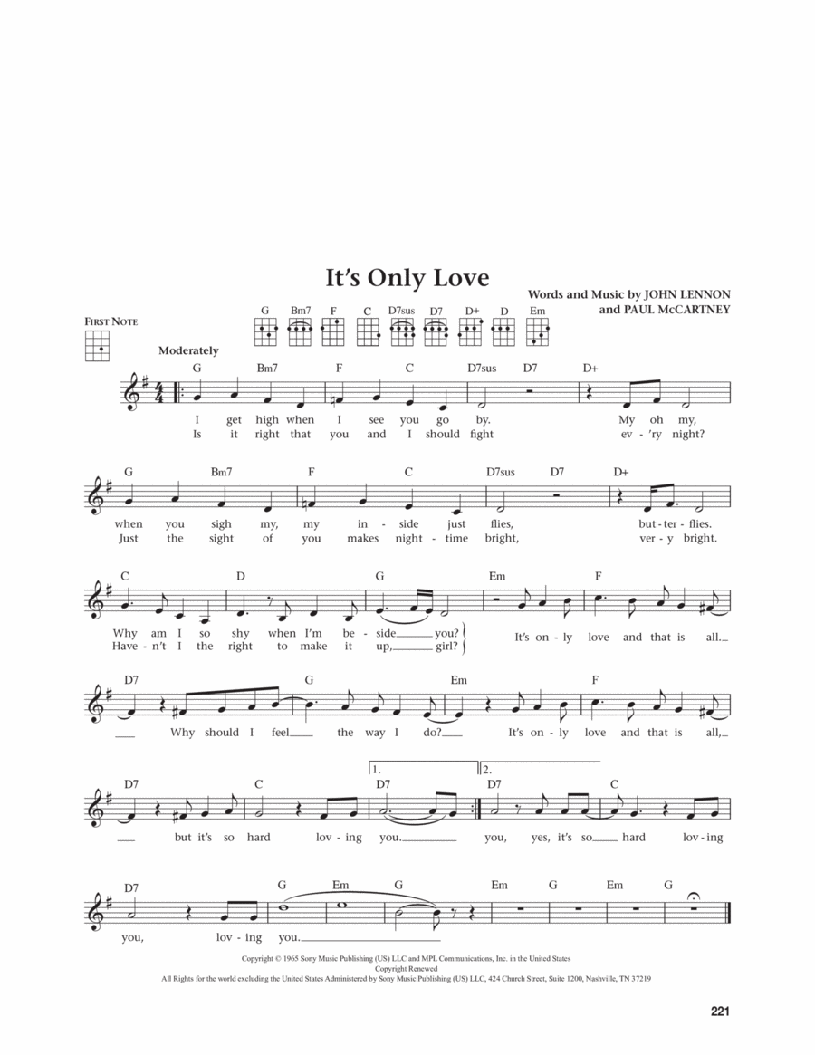 It's Only Love (from The Daily Ukulele) (arr. Jim Beloff) Ukulele scores gallery preview page 1